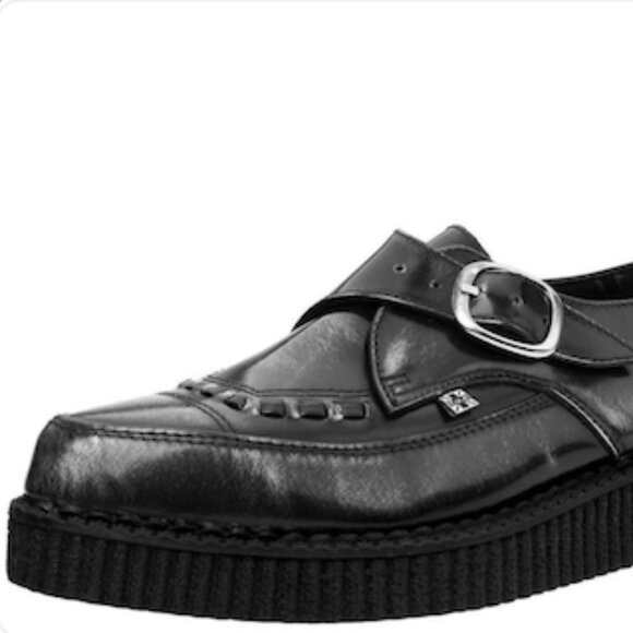 T.U.K. Grey Rub Off Pointed Toe Buckle Creeper - Picture 7 of 8